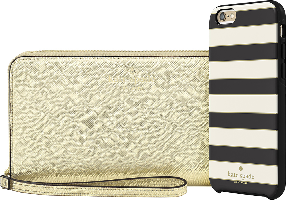 Best Buy: kate spade new york Gift Box Hard Shell Case with Zip Wristlet  for Apple® iPhone® 6 and 6s Gold/Black/Cream KS-GFTSET-006