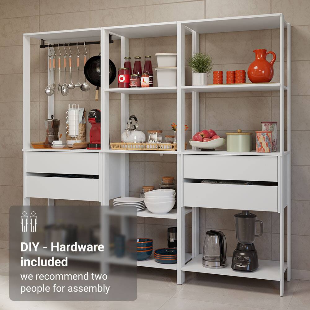 DIY - Hardware included  
we recommend two people for assembly