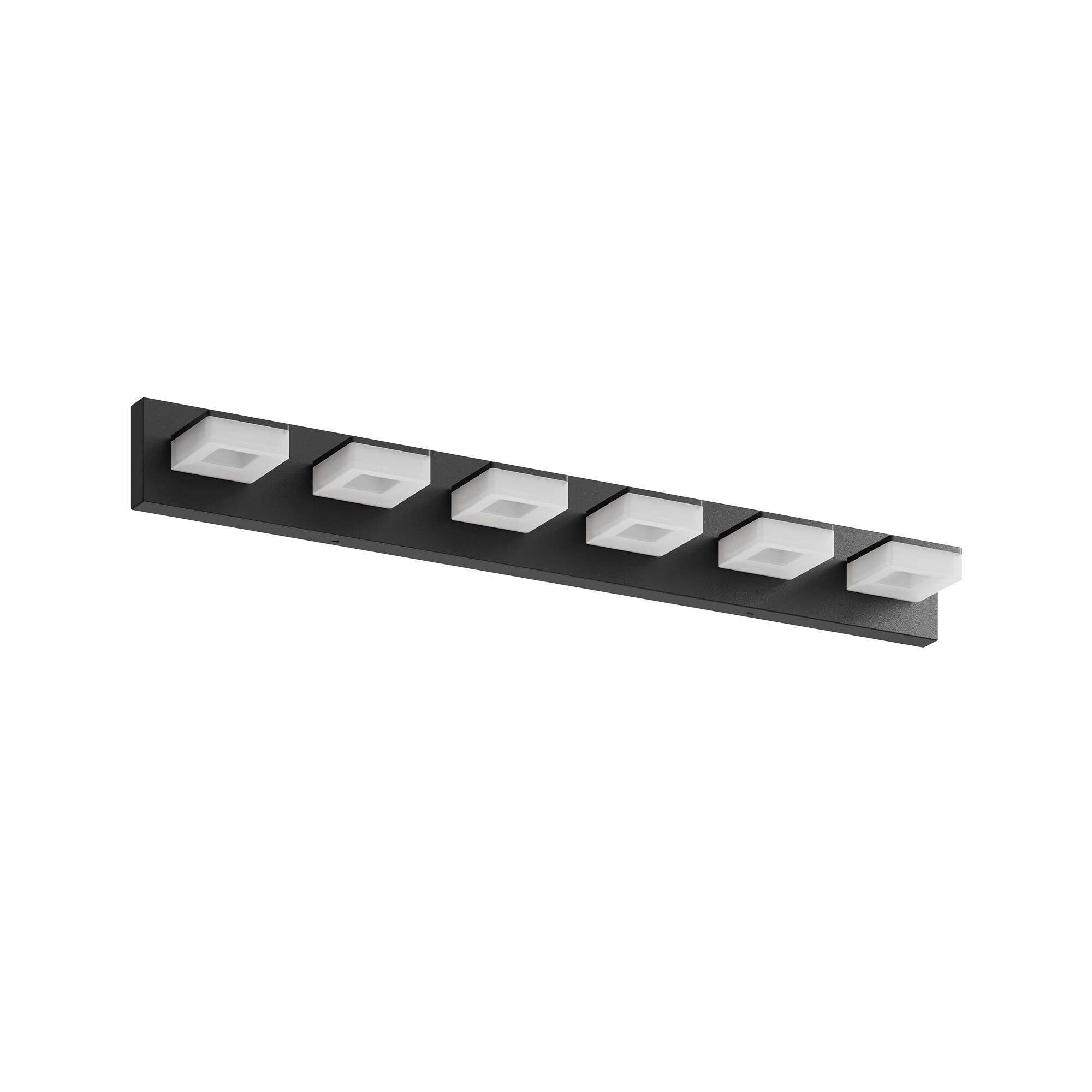 Alt View 4. HOMLUX - 38.98 in. 6 Lights Black LED Vanity Light Bar Vanity Accent Lighting Fixtures and Metal Wall Sconces with Acrylic Shade.