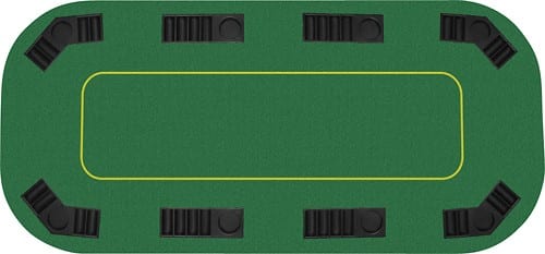 Front Standard. Trademark - Full-Size Texas Hold 'Em Folding Poker Tabletop - Green.