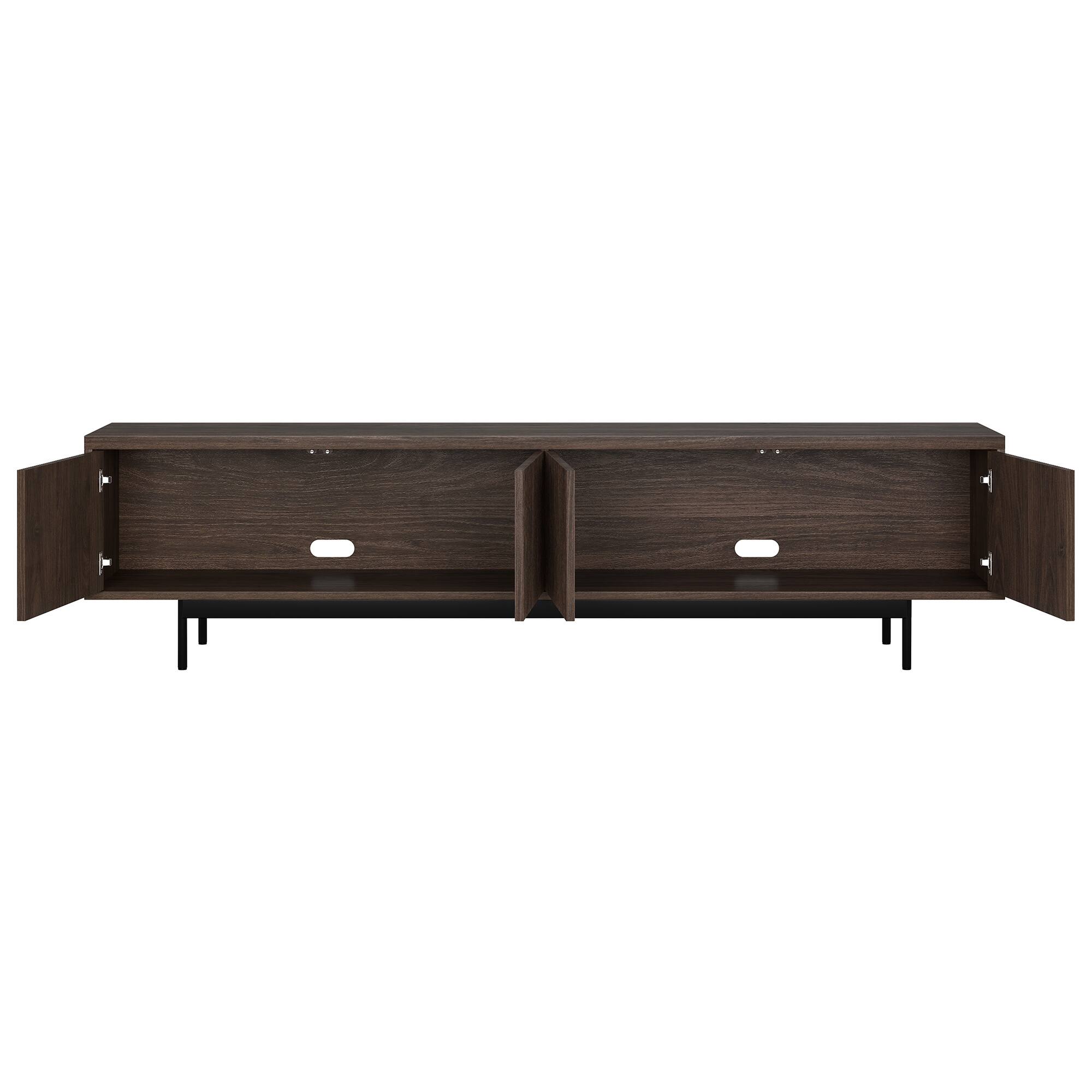 Alt View 1. Hudson&Canal - Whitman Rectangular Fluted TV Stand for TV's up to 85" in Alder Brown - Alder Brown.