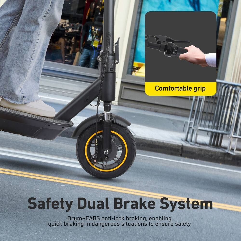 Comfortable grip  
Safety Dual Brake System  
Drum+EABS anti-lock braking, enabling quick braking in dangerous situations to ensure safety