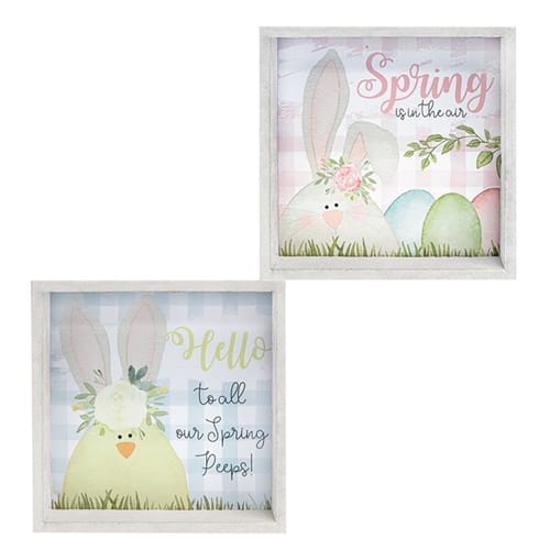 BreeBe - *Hello Spring Box Sign 2 Asstd - Multi
