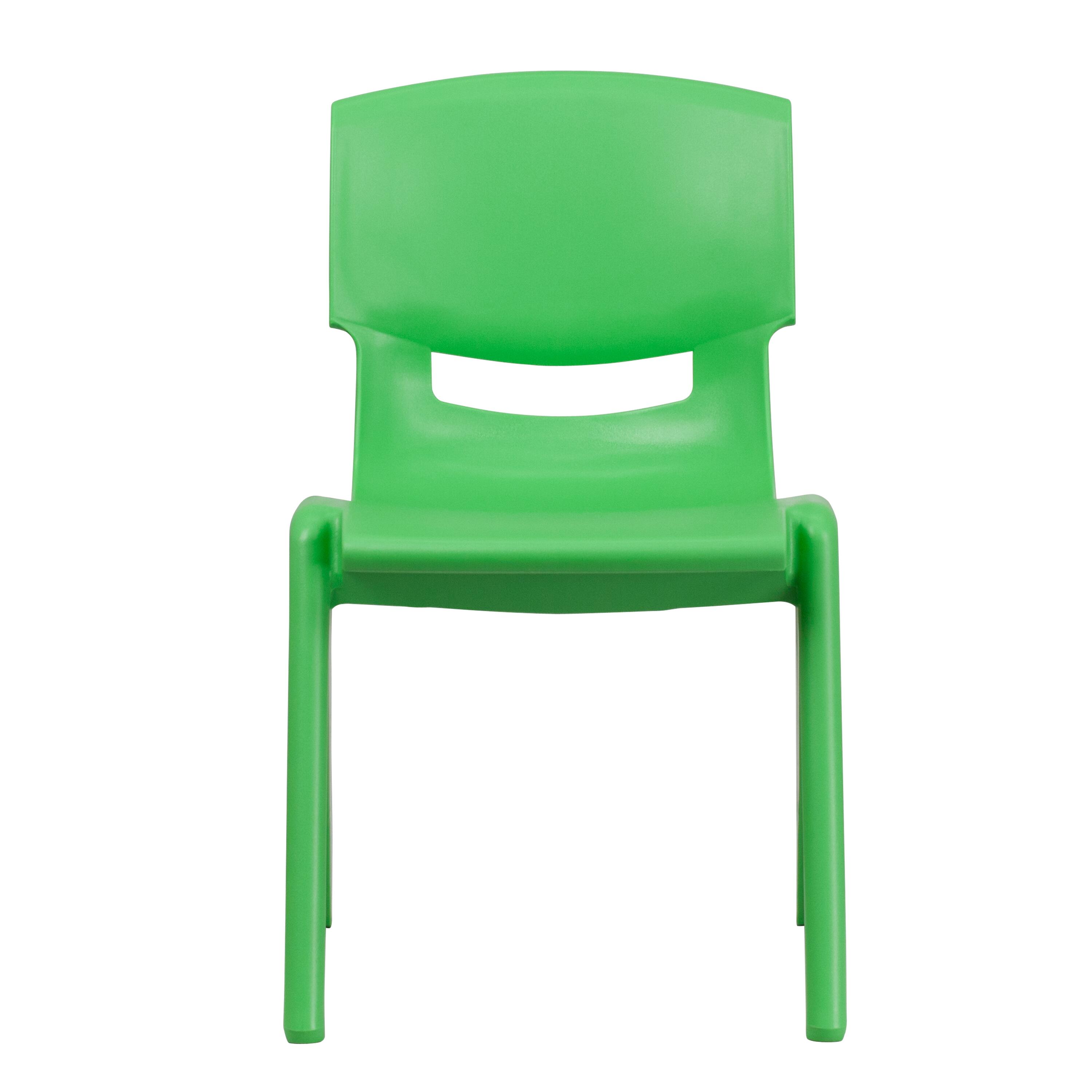 Alt View 8. Emma + Oliver - 4 Pack Plastic Stack School Chair with 15.5"H Seat, 3rd-7th School Chair - Green.