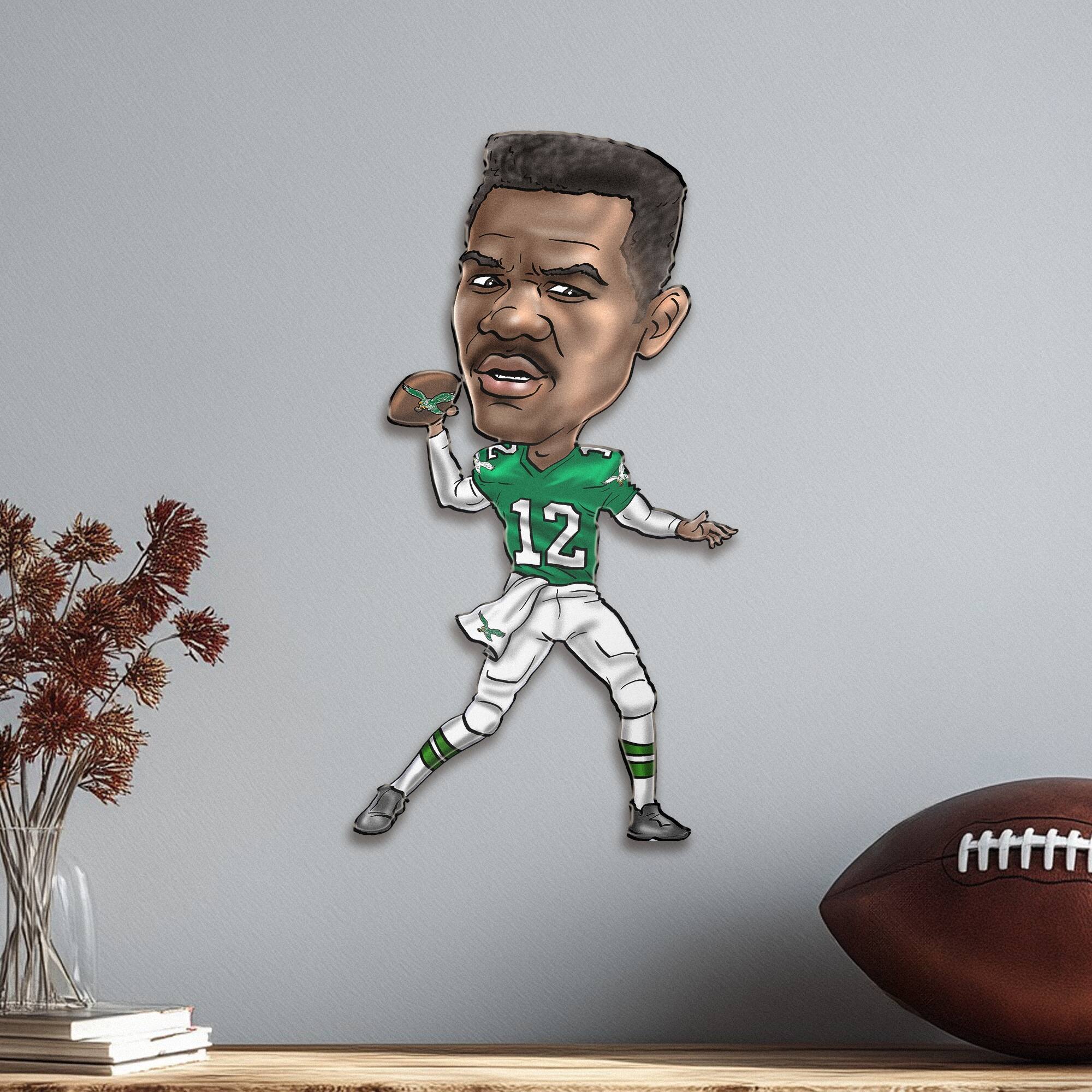 Alt View 1. Sporticulture - Randall Cunningham Philadelphia Eagles Metal Caricature Wall Art - Green.
