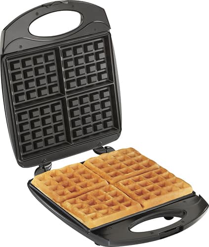 Hamilton Beach - 4-Waffle Belgian-Style Waffle Baker - Stainless Steel - Angle_Zoom