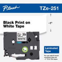 Brother - P-touch TZe251 Laminated Label Tape - Black on White - Front_Zoom