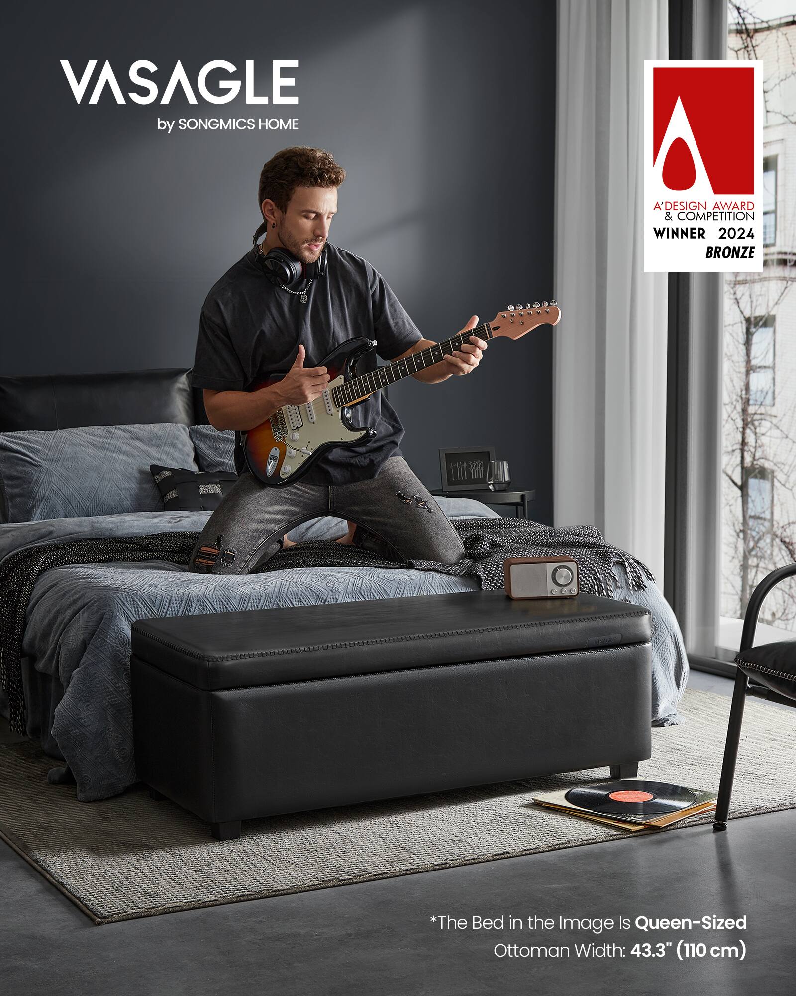 VASAGLE by SONGMICS HOME

A'DESIGN AWARD & COMPETITION WINNER 2024 BRONZE

*The Bed in the Image Is Queen-Sized Ottoman Width: 43.3" (110 cm)