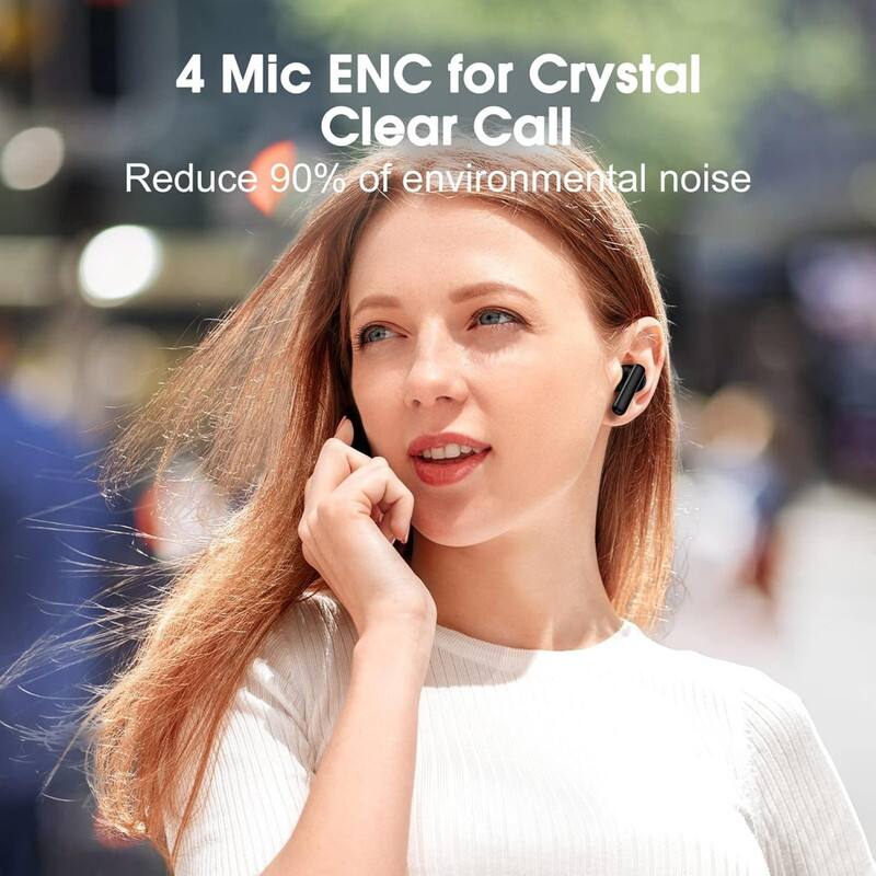 4 Mic ENC for Crystal Clear Call  
Reduce 90% of environmental noise