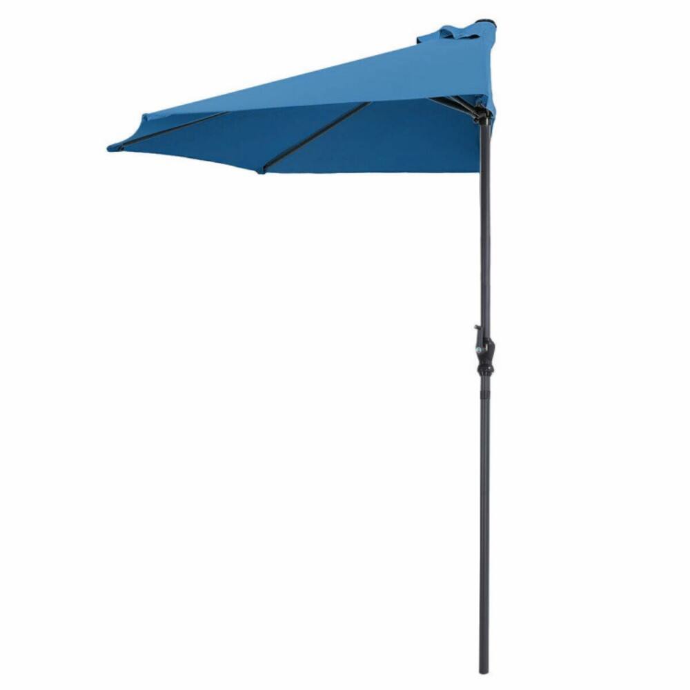 Alt View 3. Mondawe - 9 Ft Patio Umbrella Bistro Half Round without Weight Base - Blue.