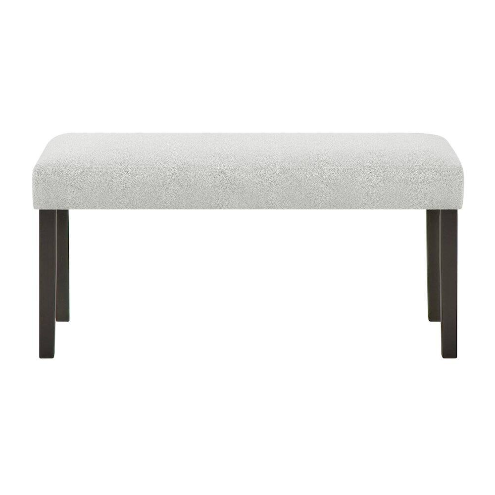 Left. New Classic Furniture - Carissa Dining Bench with Upholstered Seat in Stone - Espresso/Gray.