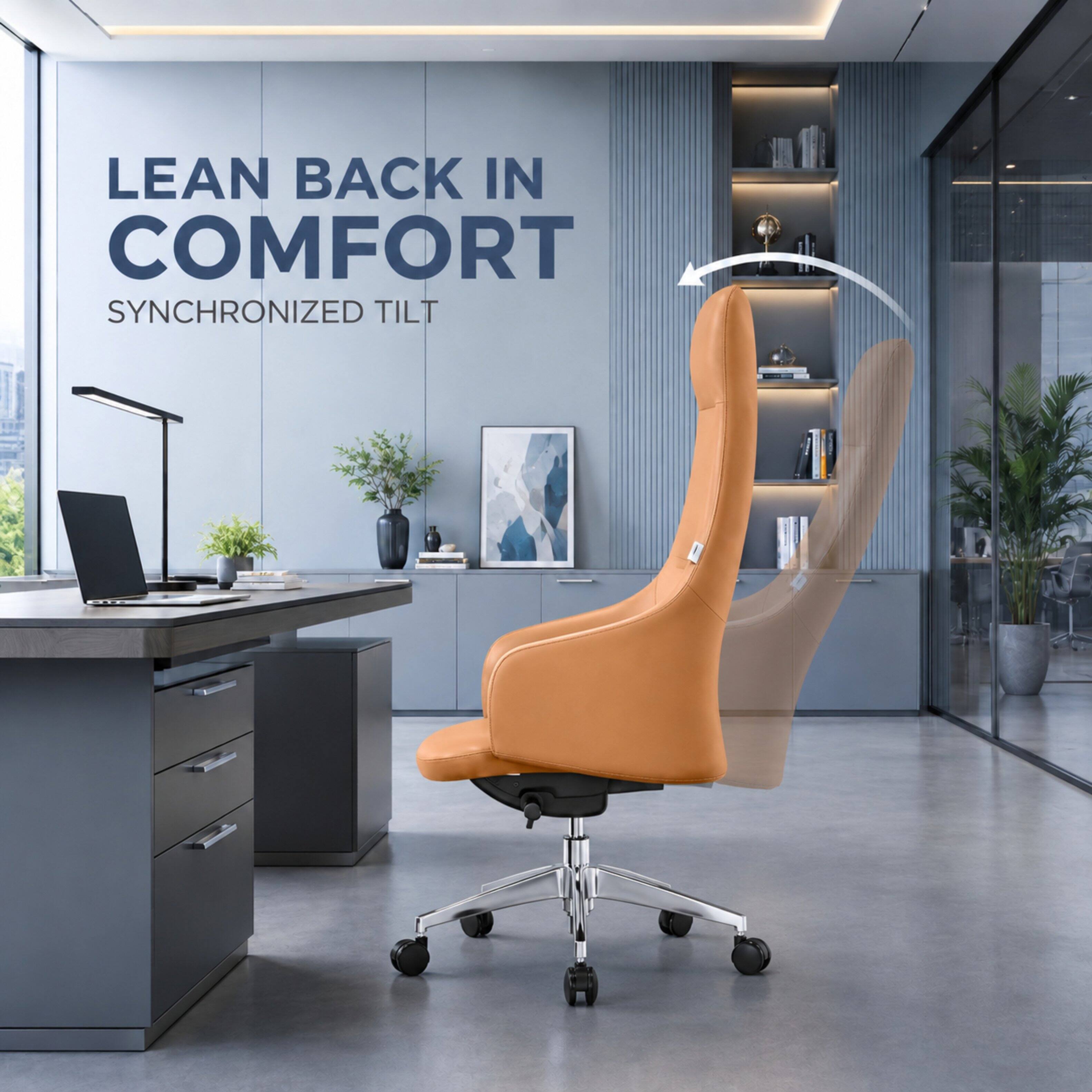 LEAN BACK IN COMFORT  
SYNCHRONIZED TILT