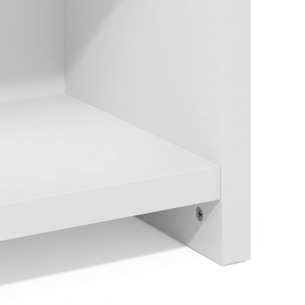 Alt View 2. FurniFact - Wooden bookcase with clean design and sturdy construction - White.