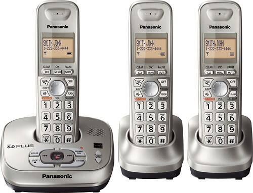 Front Standard. Panasonic - Refurbished DECT 6.0 Plus Expandable Cordless Phone System - Champagne.