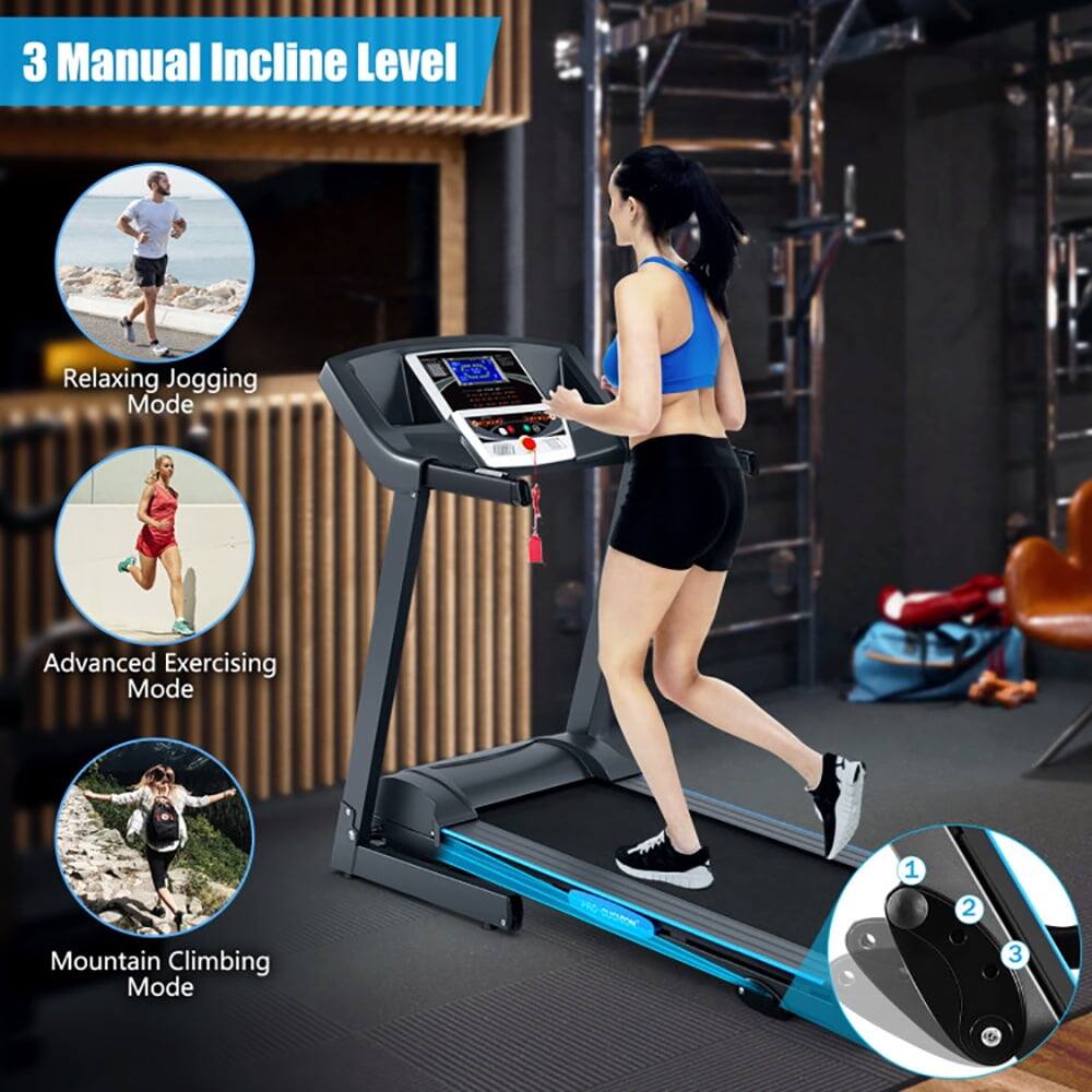 3 Manual Incline Level  
1. Relaxing Jogging Mode  
2. Advanced Exercising Mode  
3. Mountain Climbing Mode