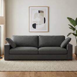 Simpli Home - Charlie 96-inch Sofa in Tightly Woven Performance Fabric - Pebble Grey