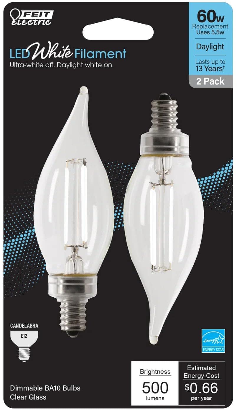 Amber Sporting Goods - Feit Electric LED BA10 E12 60W DL 2PK