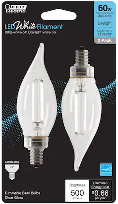 Amber Sporting Goods - Feit Electric LED BA10 E12 60W DL 2PK