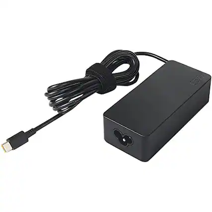 Front. Lenovo - Lenovo 65W Standard USB Type-C AC Power Adapter for Yoga C930-13, 920-13, 730-13 and IdeaPad 730s-13, UL - Black.