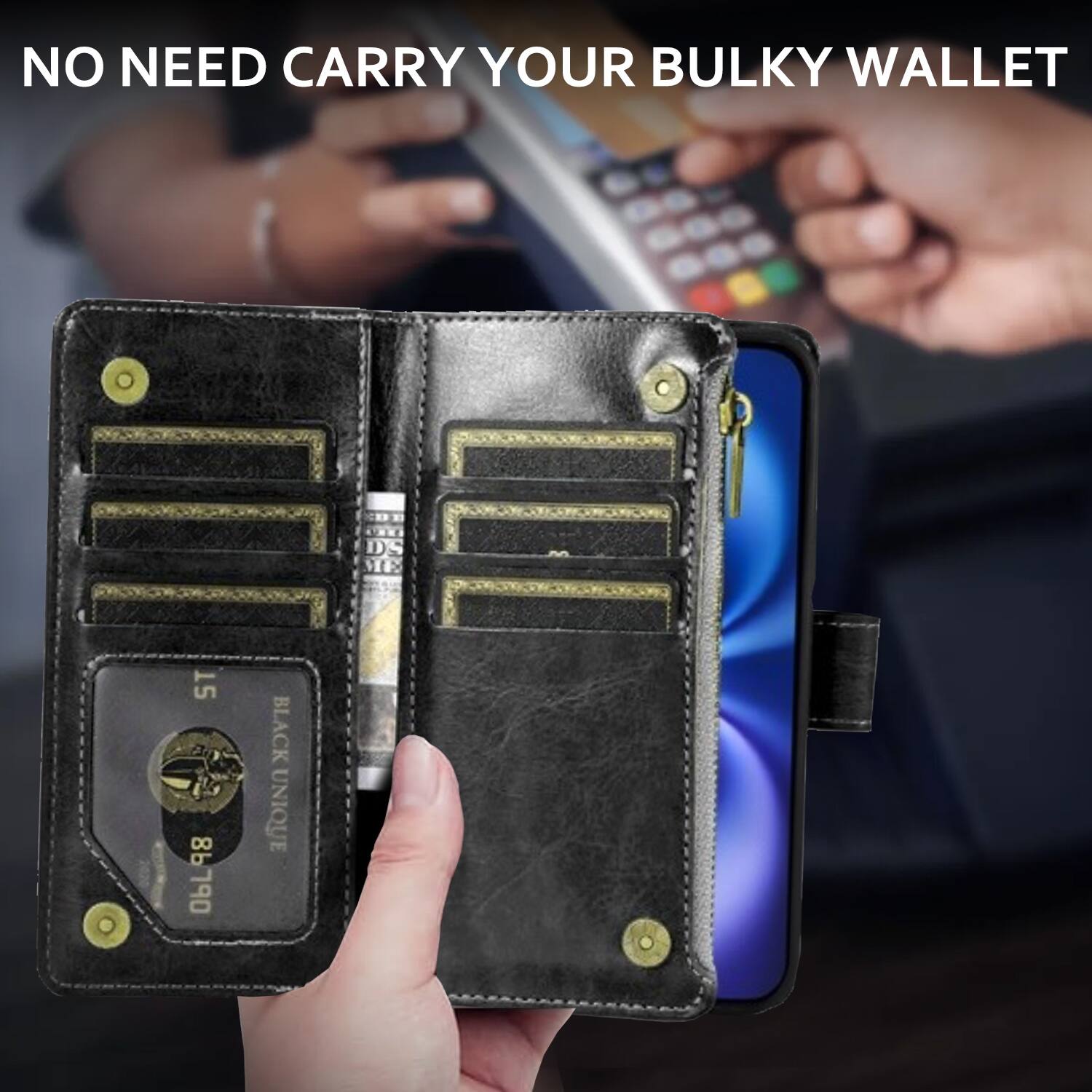 NO NEED CARRY YOUR BULKY WALLET

DS VE 15 06L98 BLACK UNIQUE