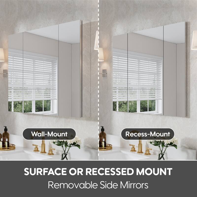 Wall-Mount Recess-Mount

SURFACE OR RECESSED MOUNT

Removable Side Mirrors