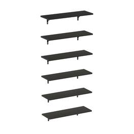 Furinno - Rossi 23-Inch Wall Mounted Floating Display Shelves, Set of 6 - Espresso
