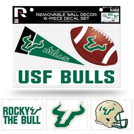Rico Industries - South Florida Bulls Set of 6 Removable Wall Decal Stickers - Multi