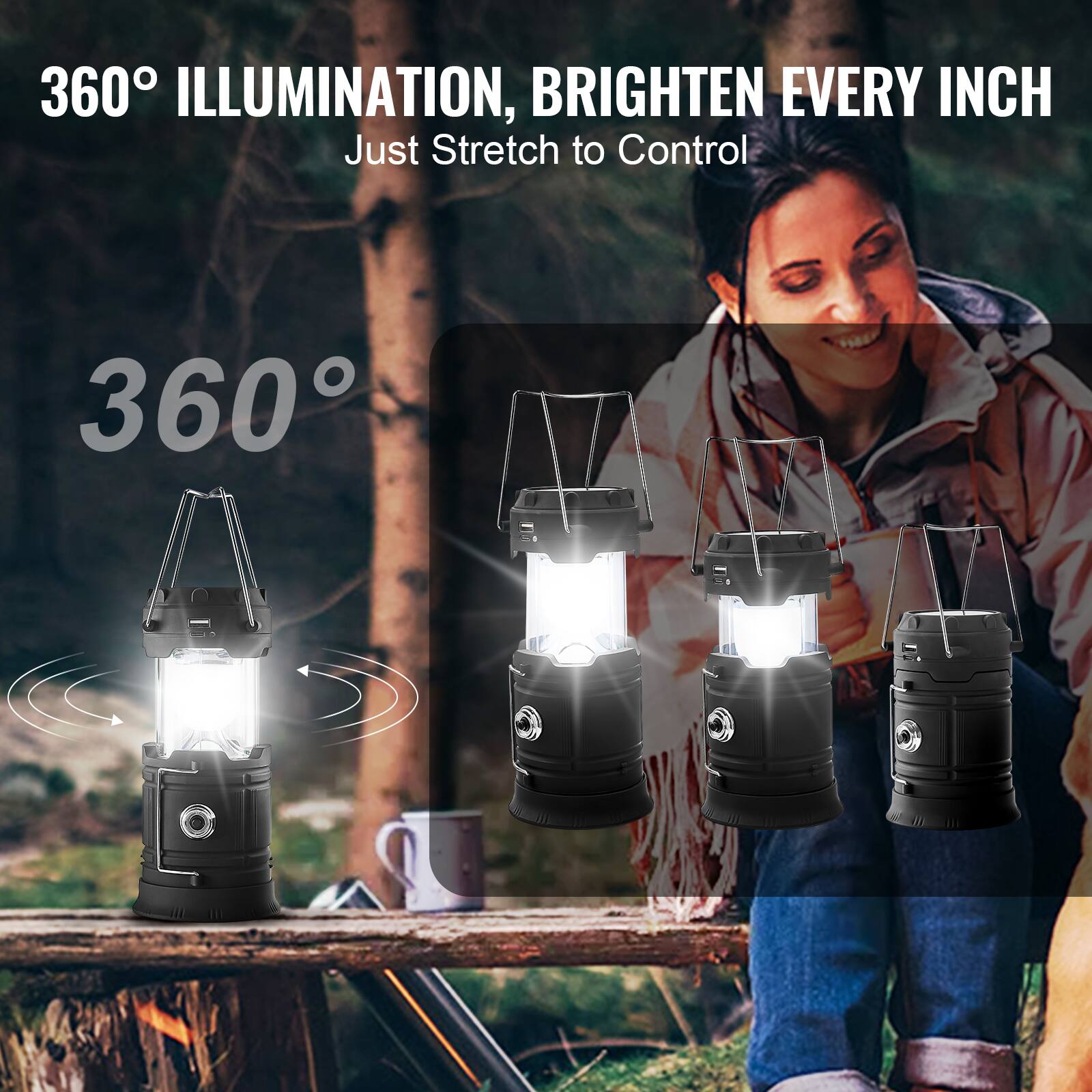 360° ILLUMINATION, BRIGHTEN EVERY INCH  
Just Stretch to Control  

360°