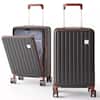 Front. HONGGE - 20 Inch Hardshell Carry On Luggage with TSA Lock Spinner Wheels and Aluminum Telescopic Handle - Brown.