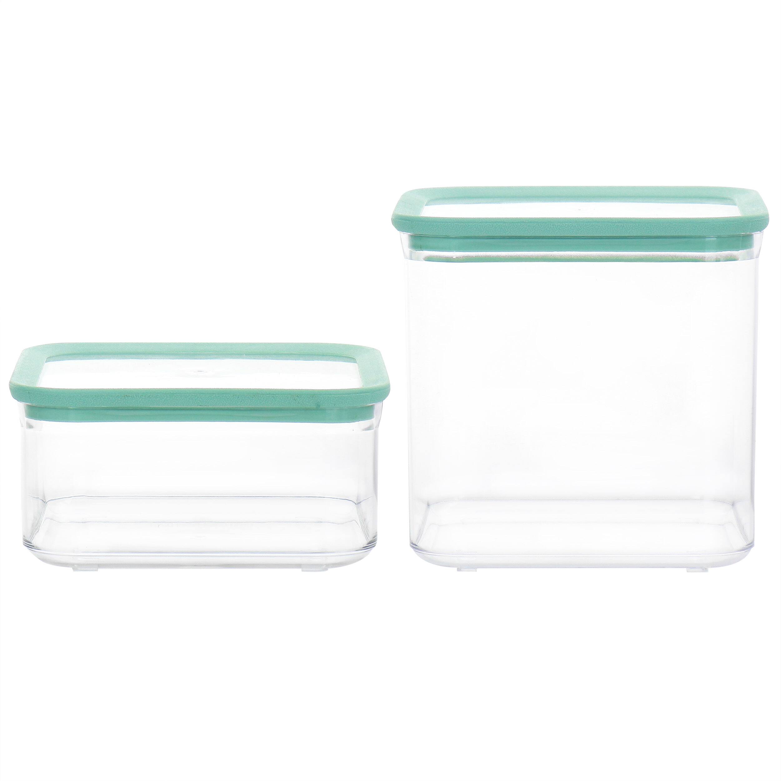 Front. Martha Stewart - Martha Stewart 2 Piece Plastic Stackable Container Set with Lids - Clear.