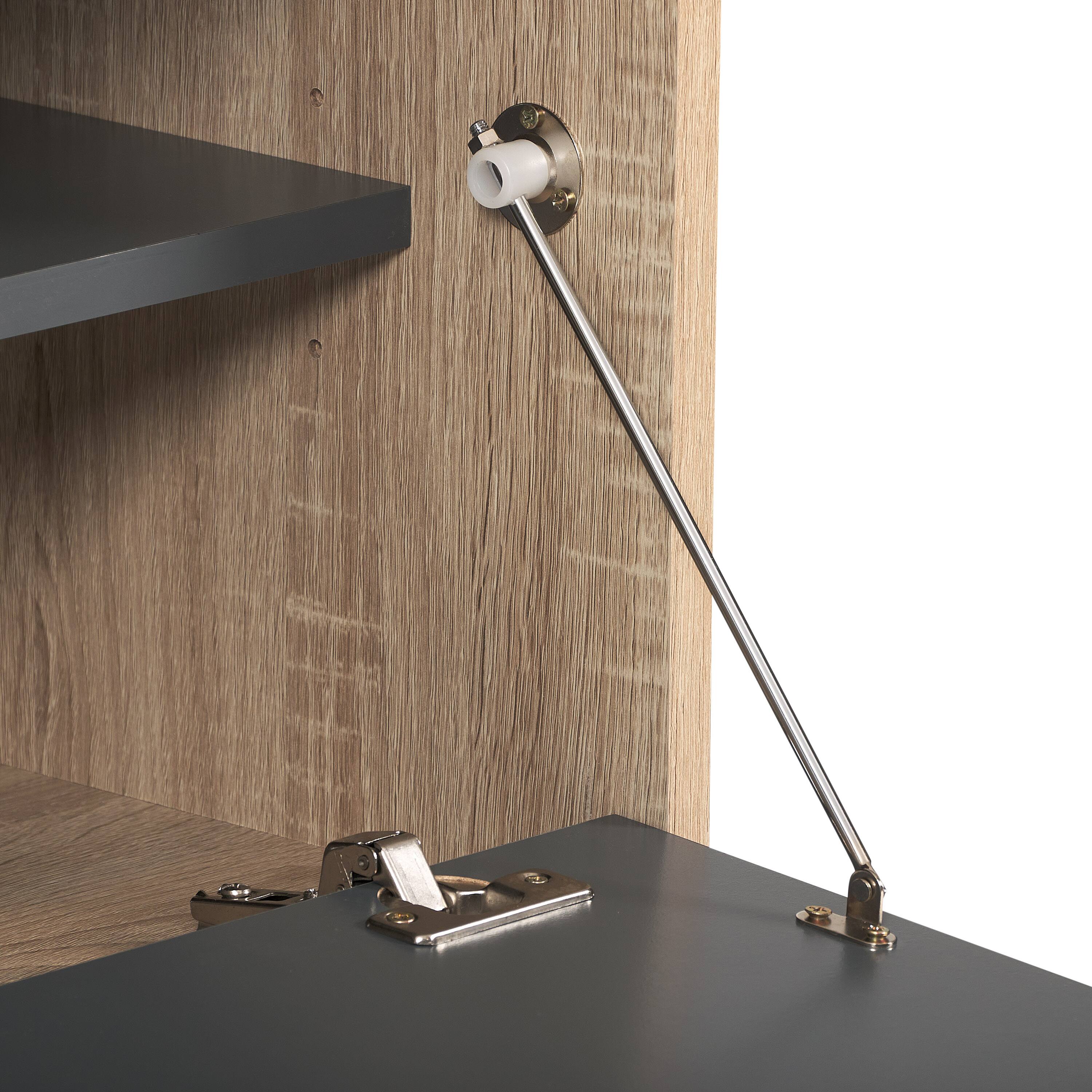 Alt View 16. CorLiving - Cole Collection TV Stand with Enclosed Cabinets for Most TVs up to 85" - Light Wood.