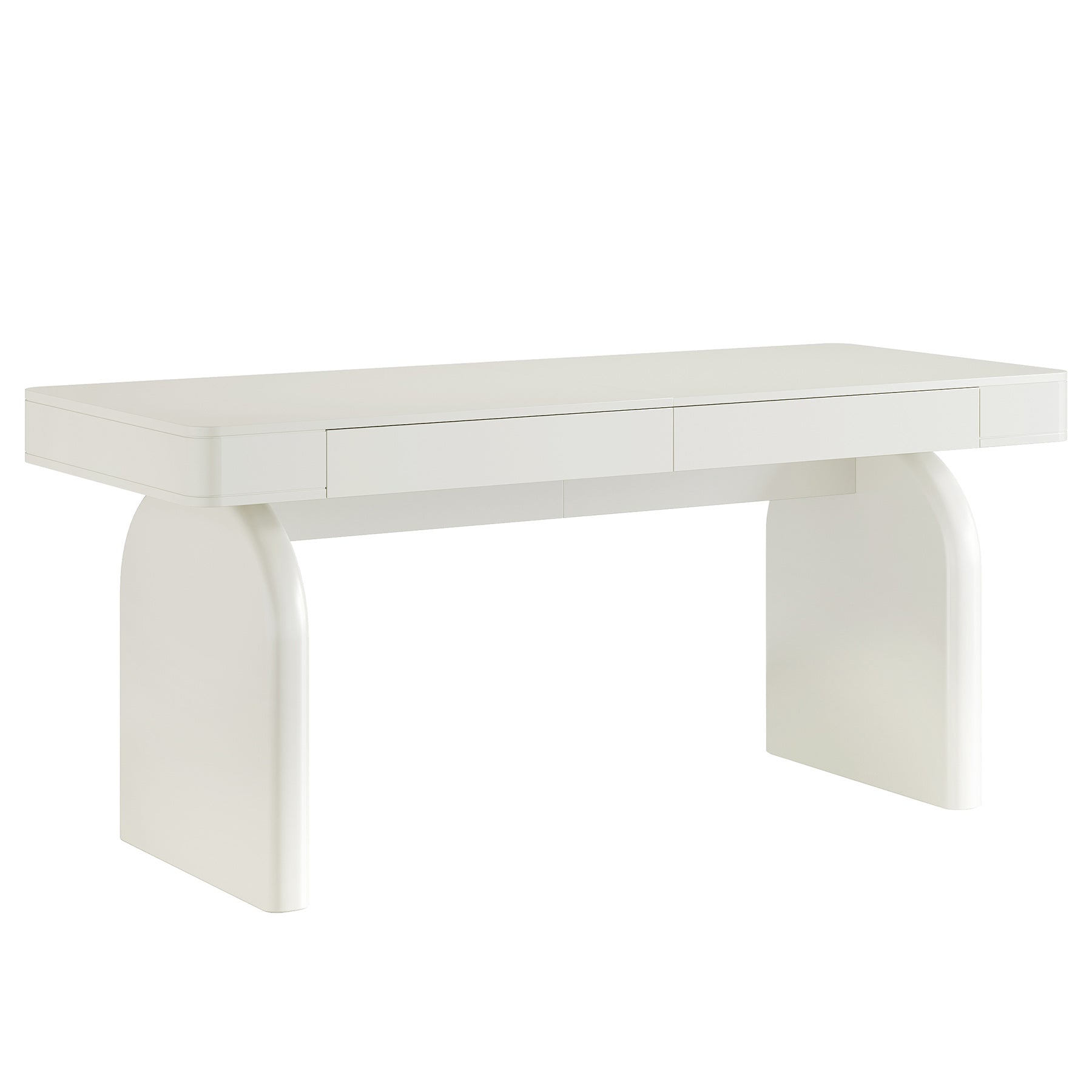 Alt View 5. Tribesigns - Office Executive Desk with Engineered Wood Construction, Storage Drawers, for Computer Work and Writing in Home Offices - White.