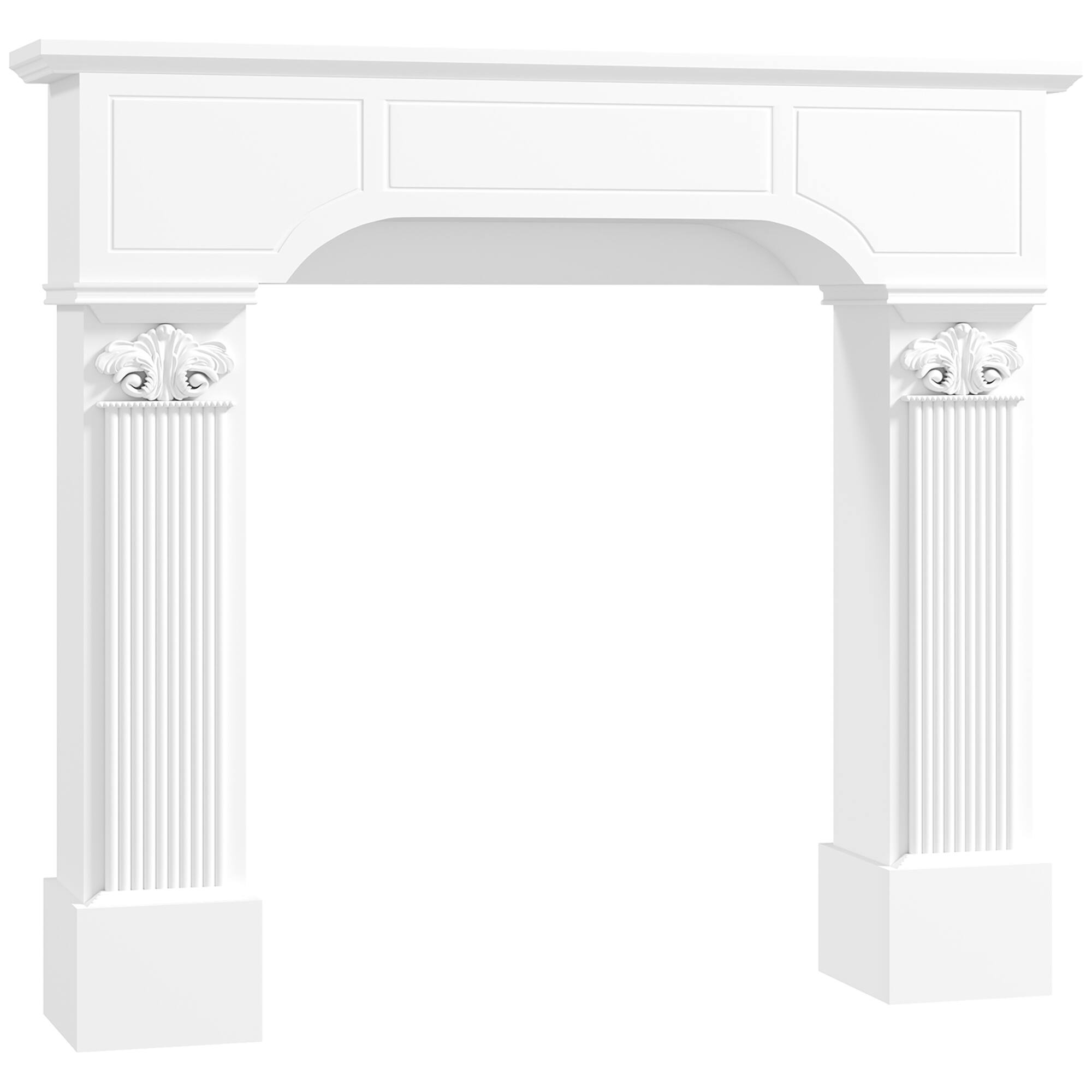 Front. Homcom - Fireplace Mantle, Freestanding Fireplace Surround for Electric Fireplaces - White.