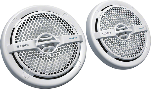 Sony - 6-1/2" Marine Speakers with Dual Polypropylene Cones (Pair) - White