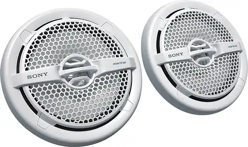 Front. Sony - 6-1/2" Marine Speakers with Dual Polypropylene Cones (Pair) - White.