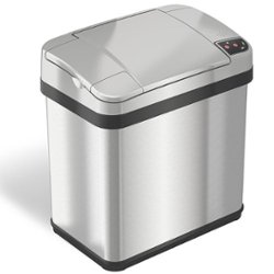 iTouchless - 2.5 Gallon Touchless Sensor Trash Can with AbsorbX Odor Control and Fragrance, Stainless Steel Bathroom Garbage Bin - Silver/Stainless Steel - Angle_Zoom
