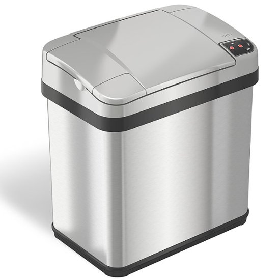 Home Zone Living 13 gal Dual Kitchen Trash Can in Stainless Steel, Silver