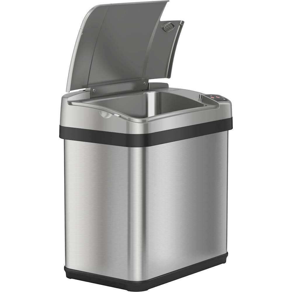 Alt View 11. iTouchless - 2.5 Gallon Touchless Sensor Trash Can with AbsorbX Odor Control and Fragrance, Stainless Steel Bathroom Garbage Bin - Silver/Stainless Steel.