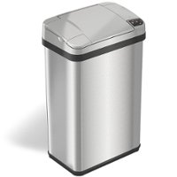 iTouchless - 4 Gallon Touchless Sensor Trash Can with AbsorbX Odor Control and Fragrance, Bathroom Garbage Bin - Stainless Steel - Angle_Zoom