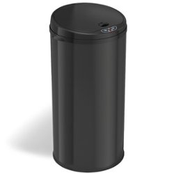 iTouchless - 13-Gal. Round Deodorizer Sensor Trash Can - Matte Black - Angle_Zoom