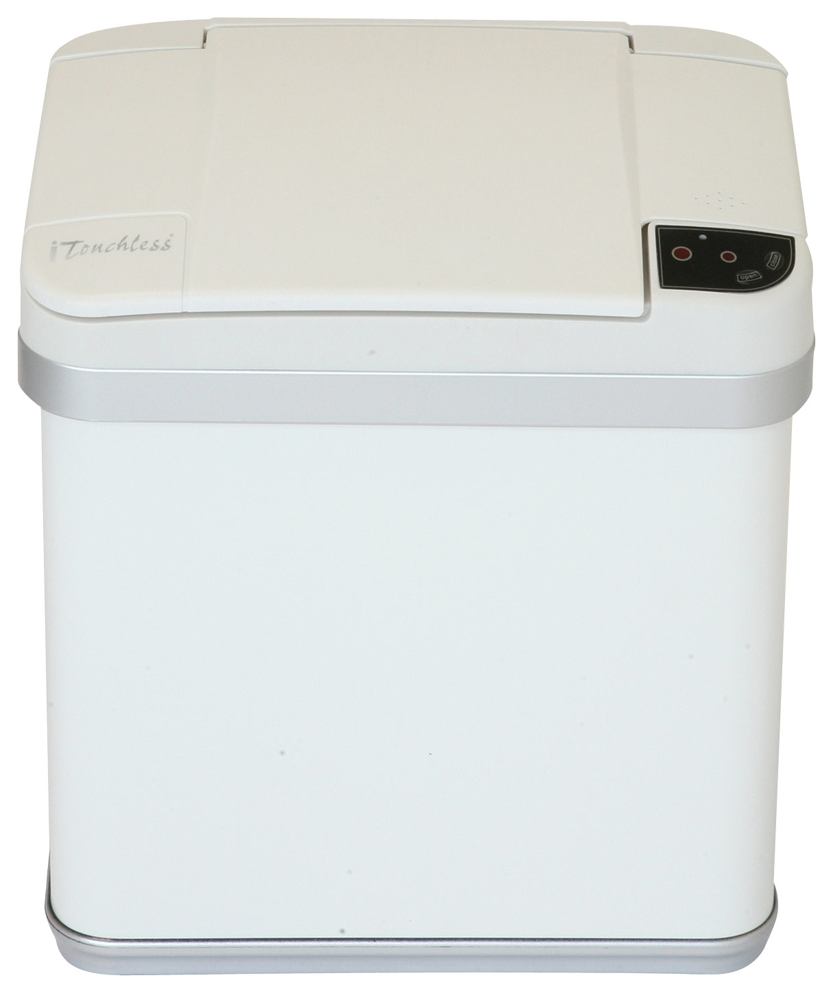 Angle View: iTouchless - 2.5-Gal. Sensor Trash Can - Pearl White