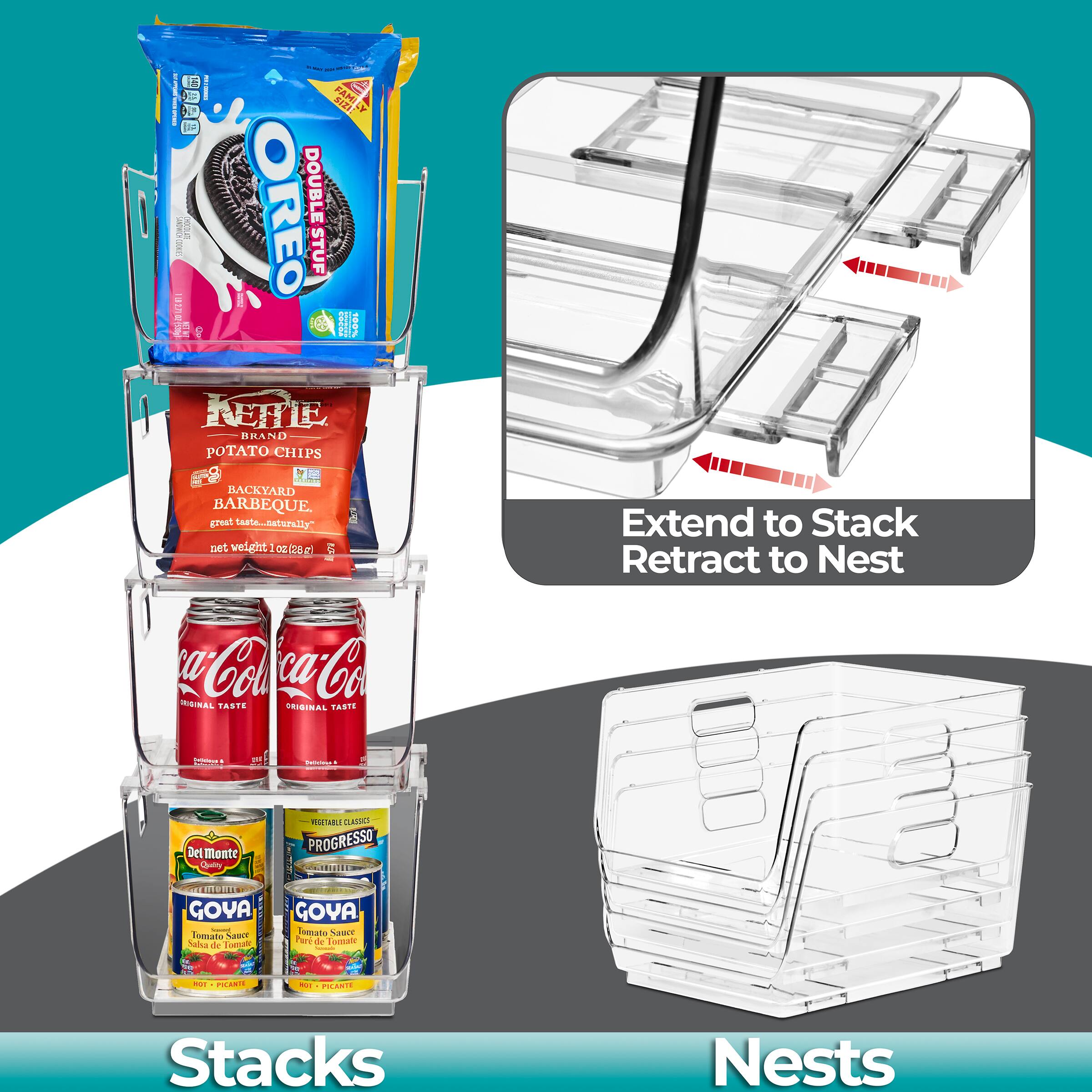 B IS SOA 1ZI FAMI D LY e OREO DOUBLE STUF PMuCE: NM E Fe 108% REREE BRAND POTATO CHIPS BACKYARD BARBEQUE gzeah taae..naturally" e weight 1 Oz (28 2 2 Extend to Stack Retract to Nest a-Cola ca-Co SSINAL TASTE OINA Tanid da - Cd Bel Montr  MTABU1 LATES PROGRESSO PLIII aV TEPUL - GOYA - Tomato hauer Sadua de Tepae - GOYA Toenatos Saave Per de Enesate ~e r - PHLANI Stacks Nests

---

**Extend to Stack**  
**Retract to Nest**

**Stacks**

**Nests**