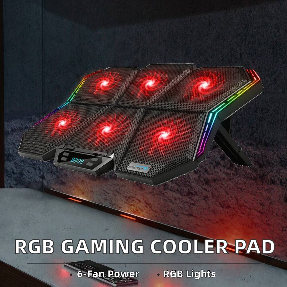 RGB Gaming Cooler Pad

- 6-Fan Power
- RGB Lights