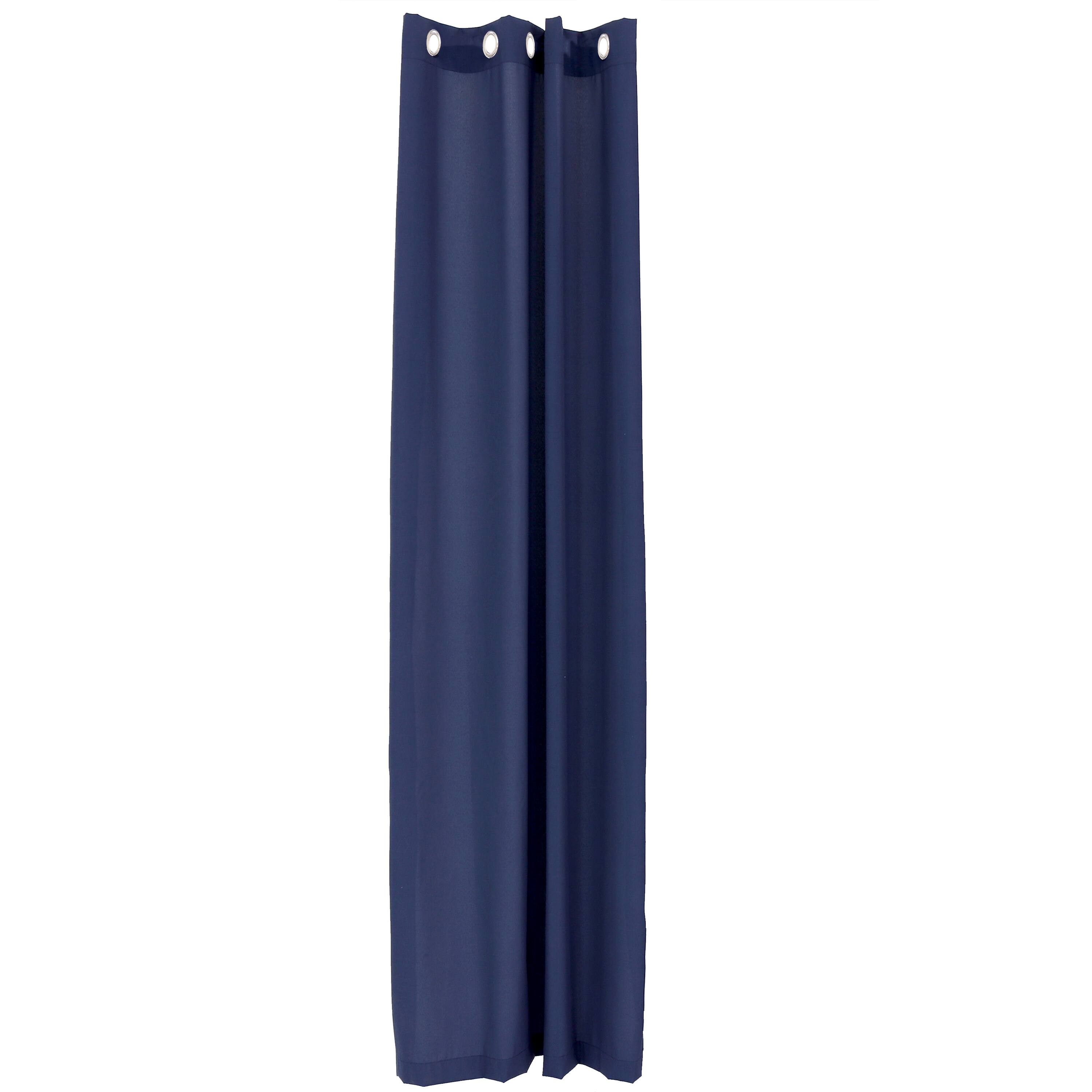 Front. Sunnydaze - Modern Outdoor Curtain Panel - 52 in x 96 in - Blue.