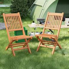 Front. Gymax - Gymax Set of 2 Indonesia Teak Wood Outdoor Chair Folding Portable Patio Chair w/ Slatted Seat & Back - Natural.