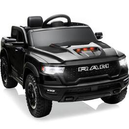 FIRST RIDE ON - 12V Licensed Ram 1500 Ride on Toy for Kids, Toddler Ride on Pickup Truck with Remote Control, Electric Car for Kids - Black