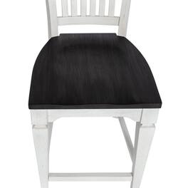 Liberty Furniture Industries - Allyson Park Counter Height Slat Back Chair in Wirebrushed w/ Charcoal Top - White