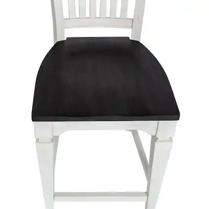Front. Liberty Furniture Industries - Allyson Park Counter Height Slat Back Chair in Wirebrushed White w/ Charcoal Top - White.