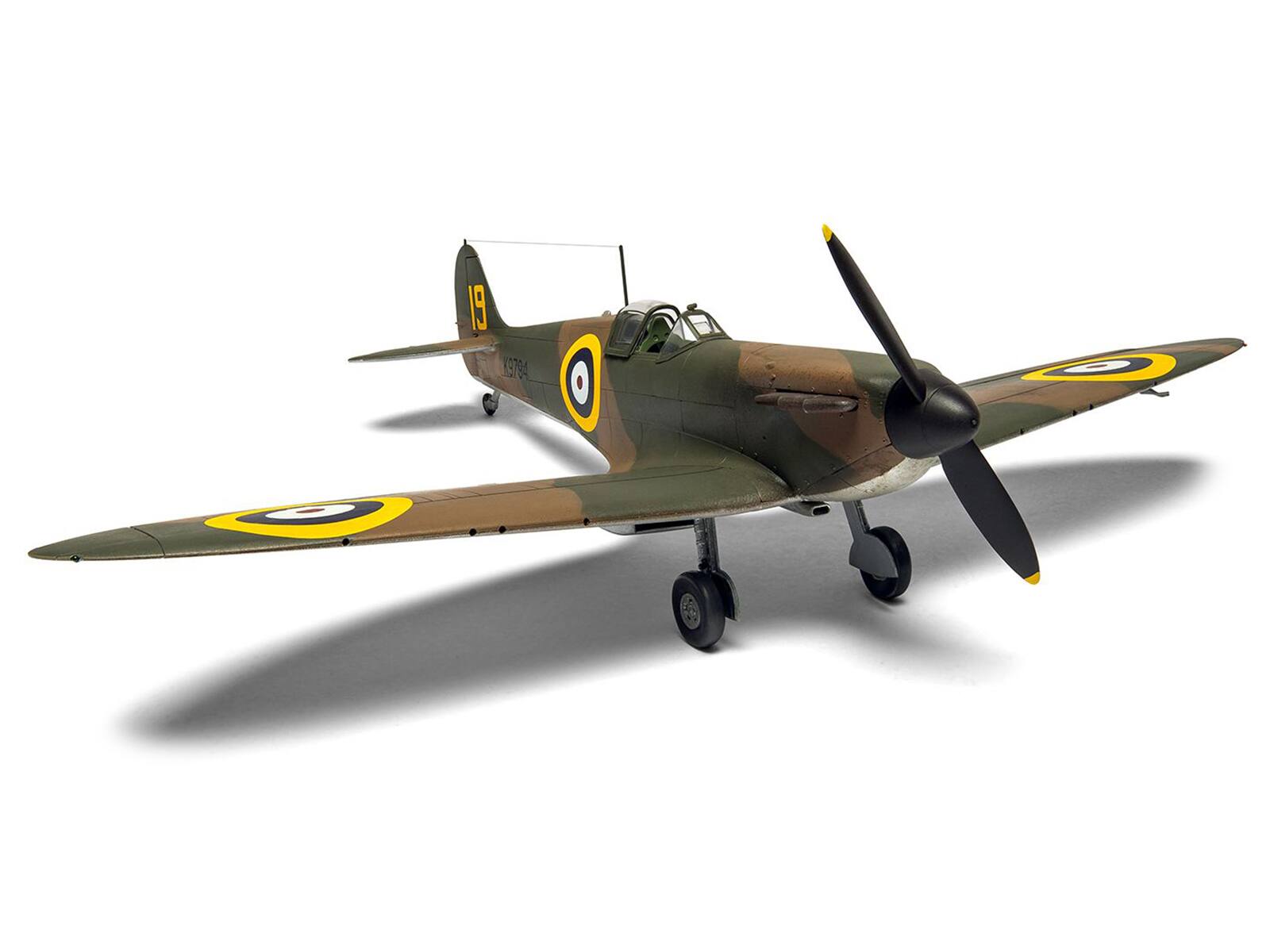 Alt View 4. Airfix - Level 2 Model Kit Supermarine Spitfire Mk.I Fighter Aircraft with 3 Scheme Options 1/48 Plastic Model Kit by Airfix.