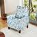 Alt View 5. Costway - Costway 2 PCS Floral Accent Chair with Solid Wood Legs & High Back Thick Comfy Cushions - Blue.